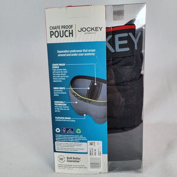 Jockey Mens 3 Pack Long-Leg Boxer Briefs Size Small Black Active Micro Stretch - Picture 3 of 5